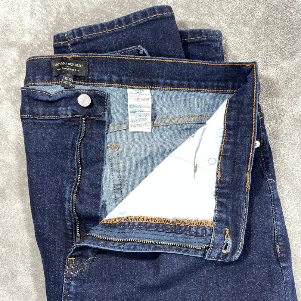Banana Republic Ultra High-Rise‎ Slim Jeans Womens 35/20 Tall Dark Wash Indigo